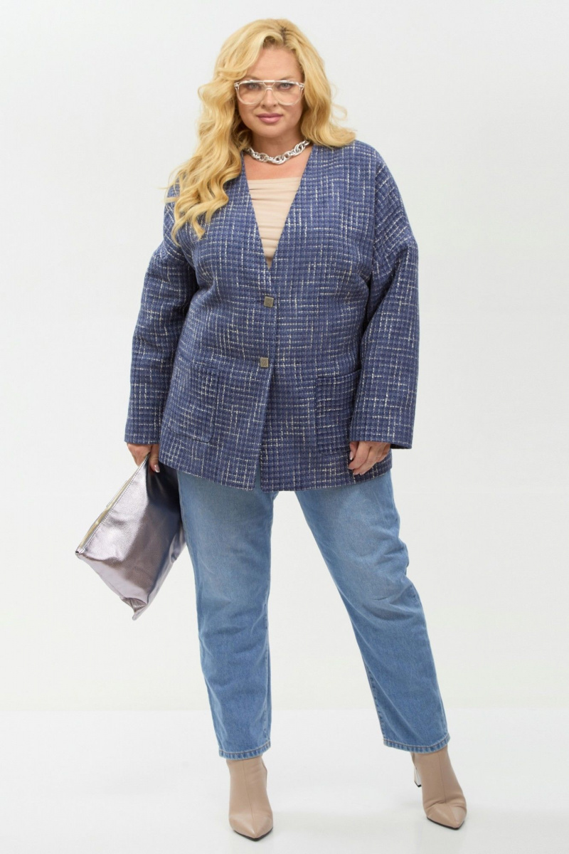 Жакеты Your size 2267 синий+бежевый