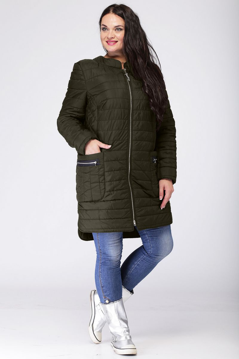 Женское пальто LadisLine 950 хаки