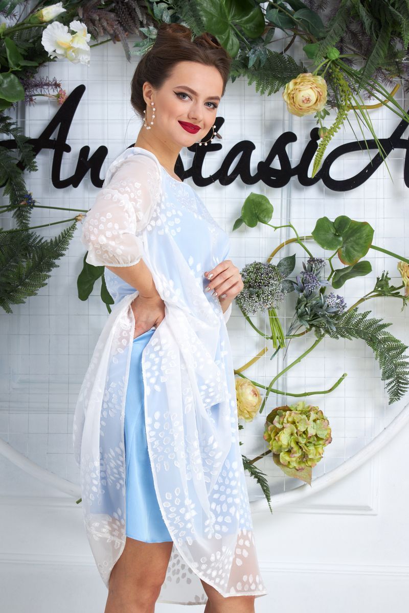 Платье Anastasia 588 молочно-голубой