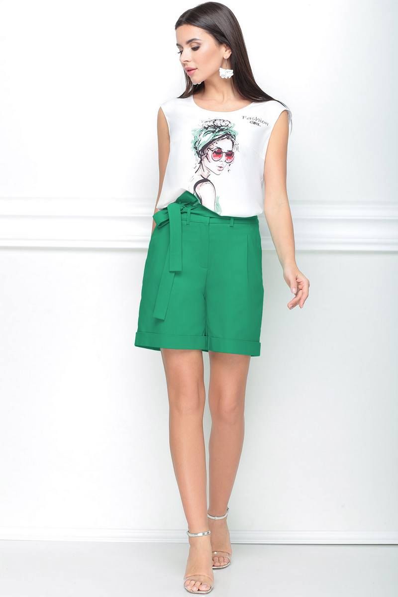 Женский комплект с шортами LeNata 21187 зеленый