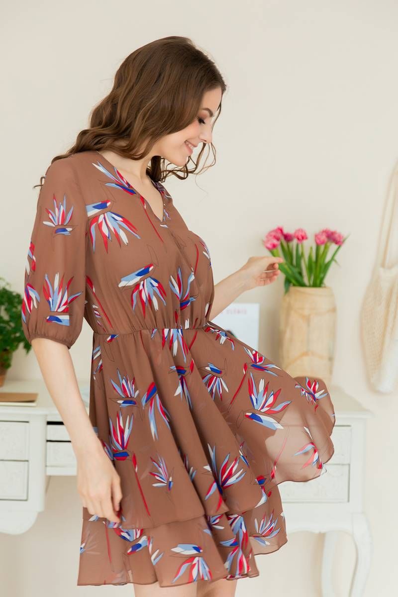 Платье Claire 2407 бежево-коричневый