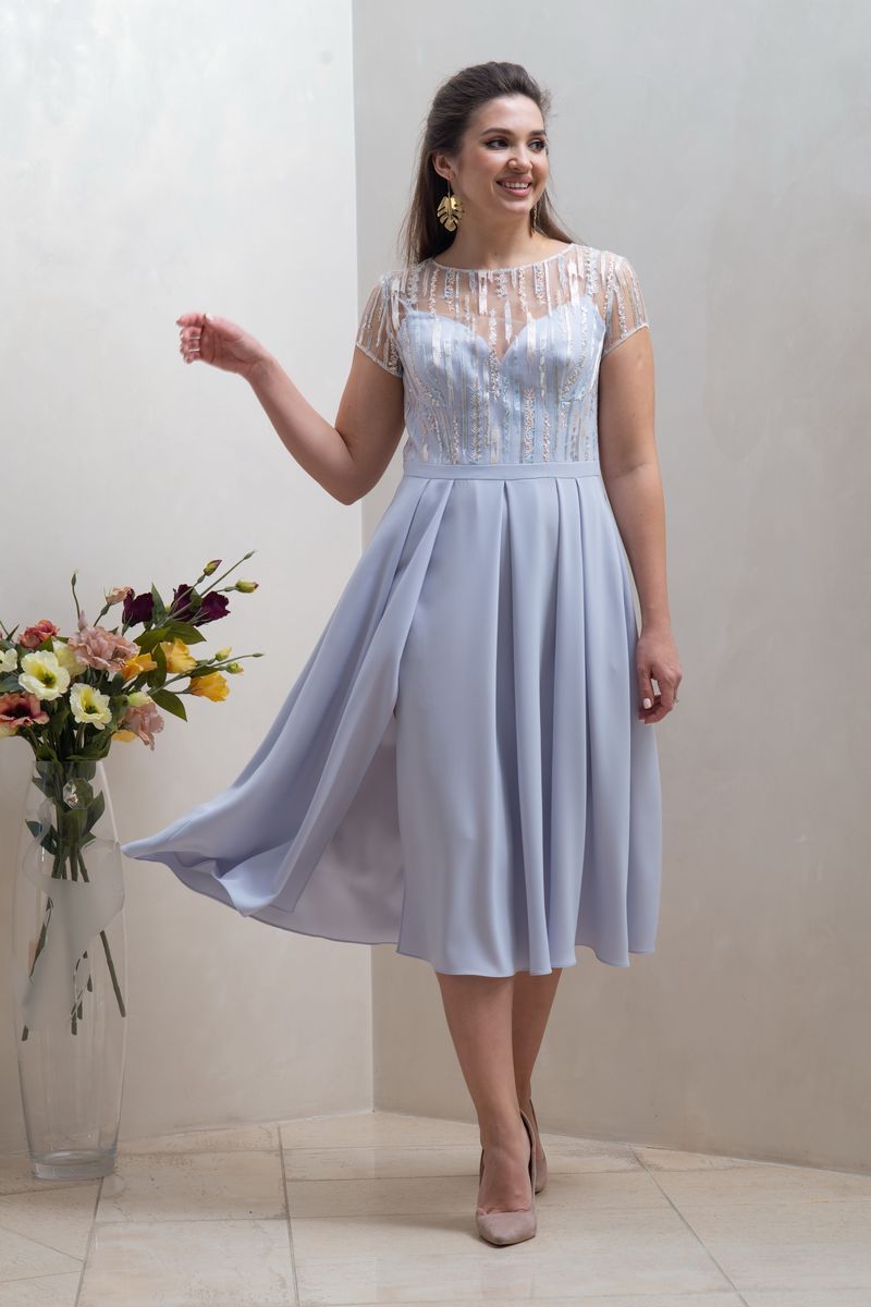 Платья Condra 4297 серо-голубой
