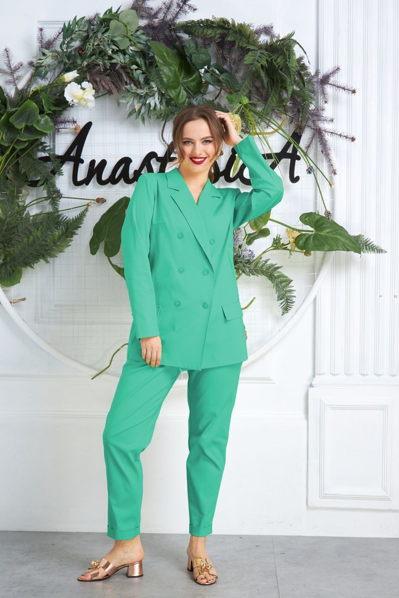 Брючный костюм Anastasia 580 мятно-зеленый