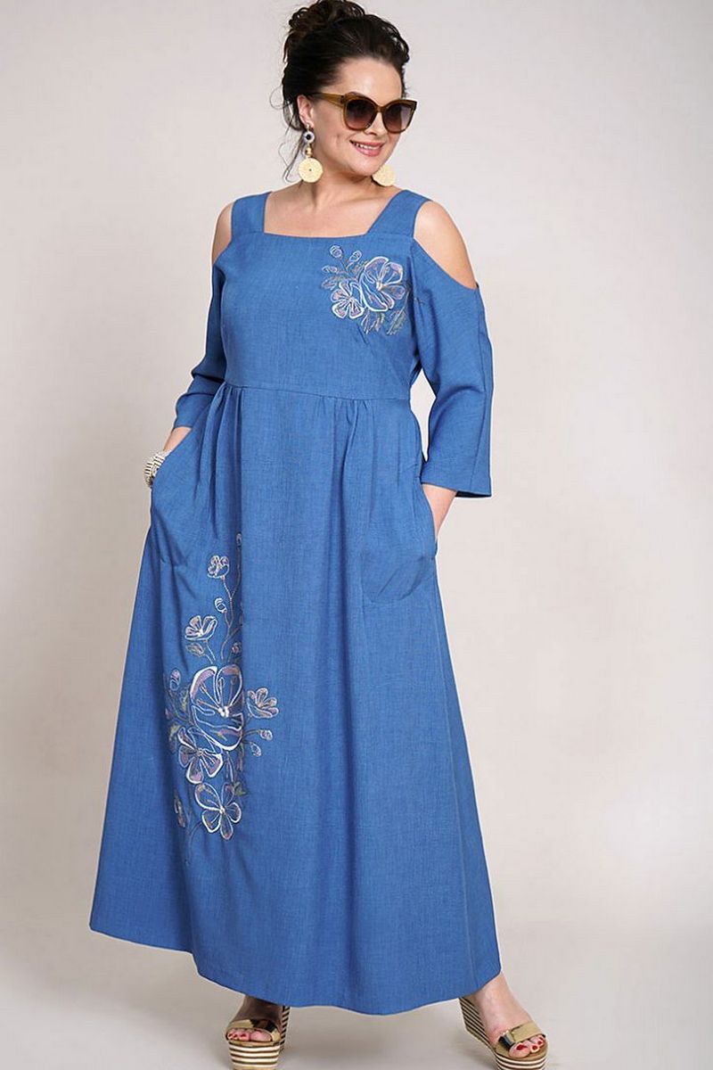 Платье Alani Collection 1421 сине-голубой