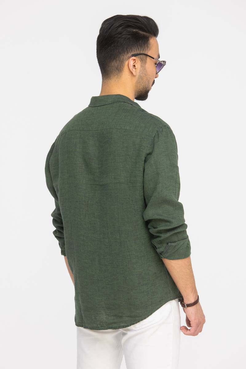 Рубашки с длинным рукавом Cool Flax КФР002 зеленый