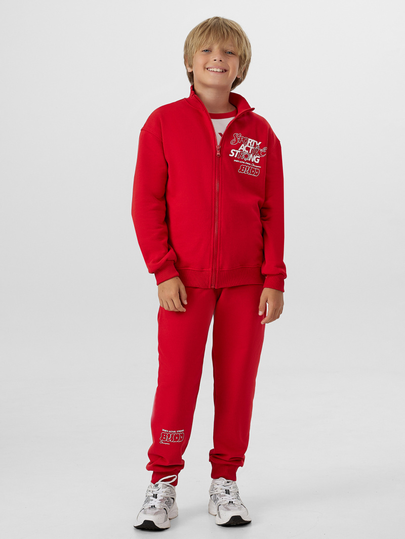 Толстовки Mark Formelle 123448/24-29405П-7 алый_печать_1_сл_на_ЛВ_дет_пер_1сл_на_спинке