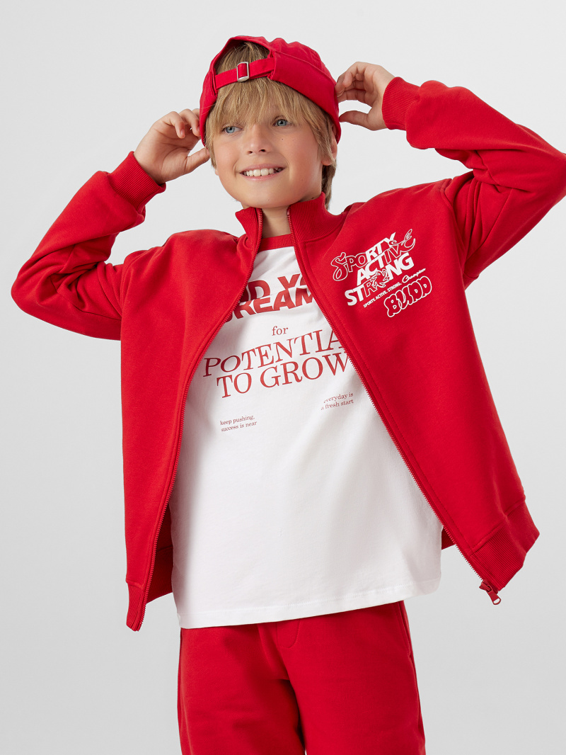 Толстовки Mark Formelle 123448/24-29405П-7 алый_печать_1_сл_на_ЛВ_дет_пер_1сл_на_спинке