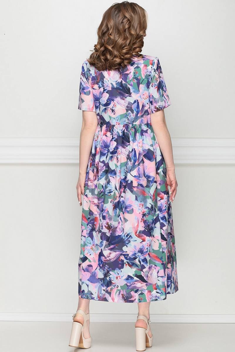 Платье LeNata 13025 фиолетовые-цветы
