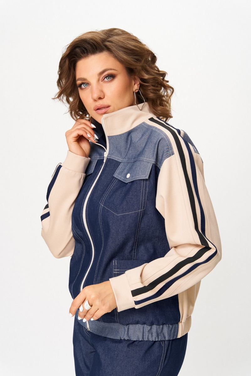 Брючный комплект Aira Style 24236 сине-бежевый