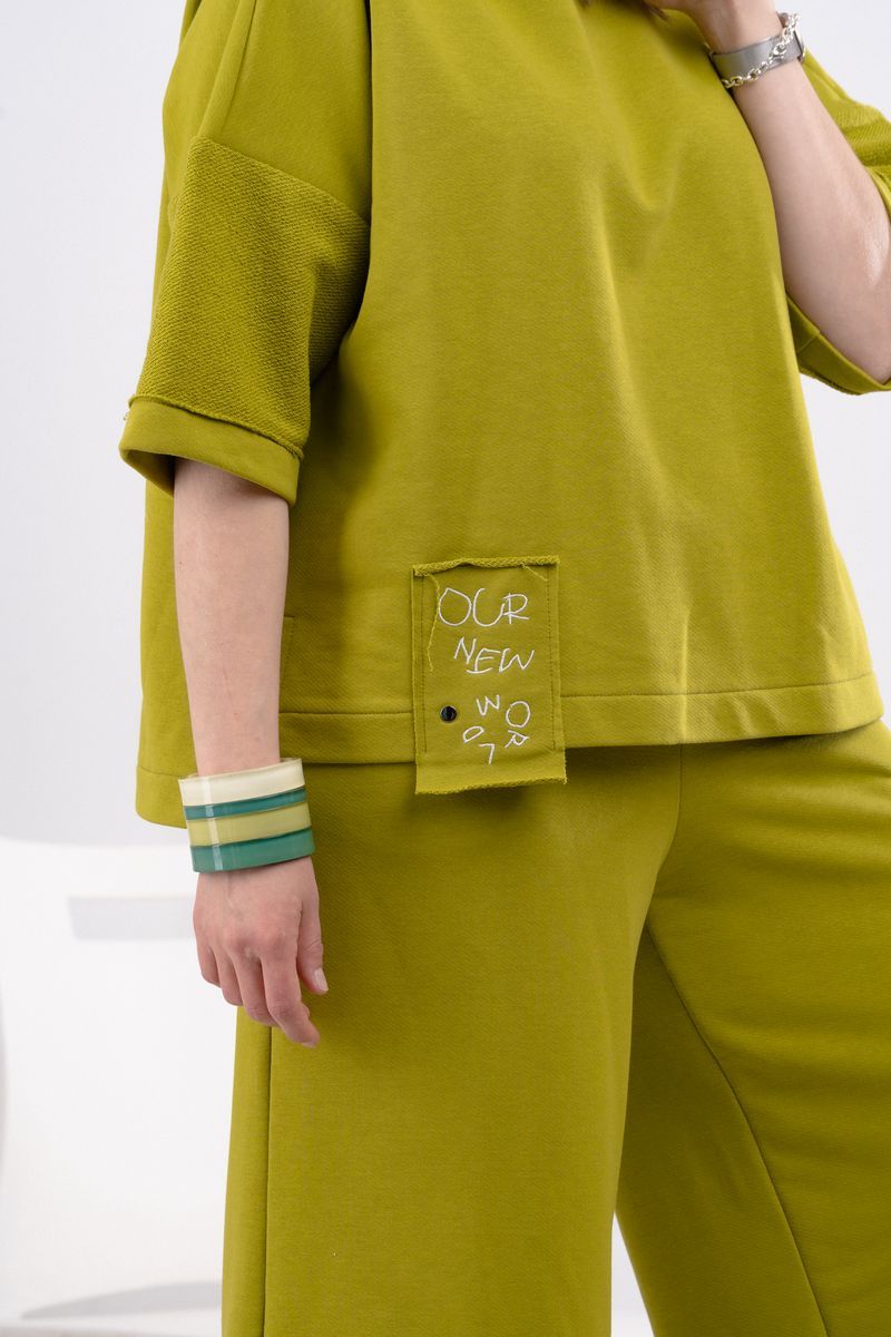 Женский комплект с шортами GRATTO 1113 зеленый