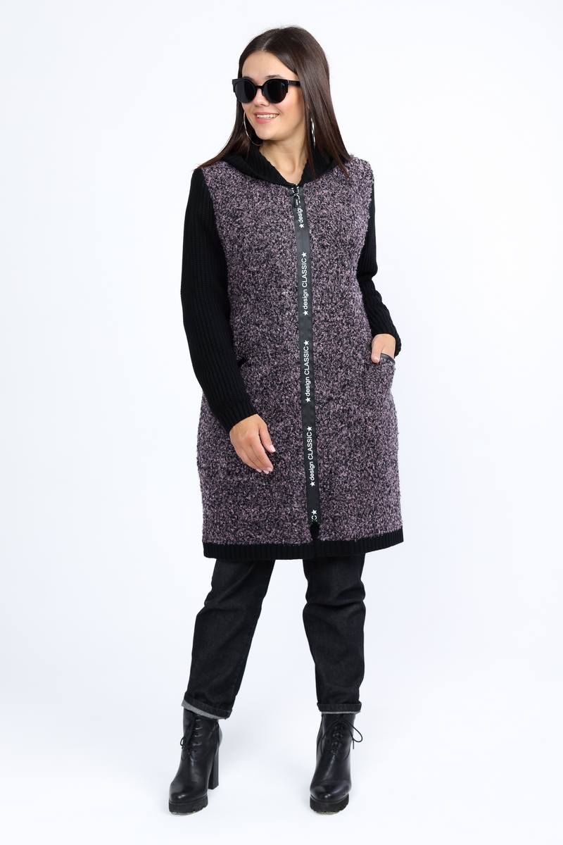 Женское пальто Bonadi М-1338 бордовый