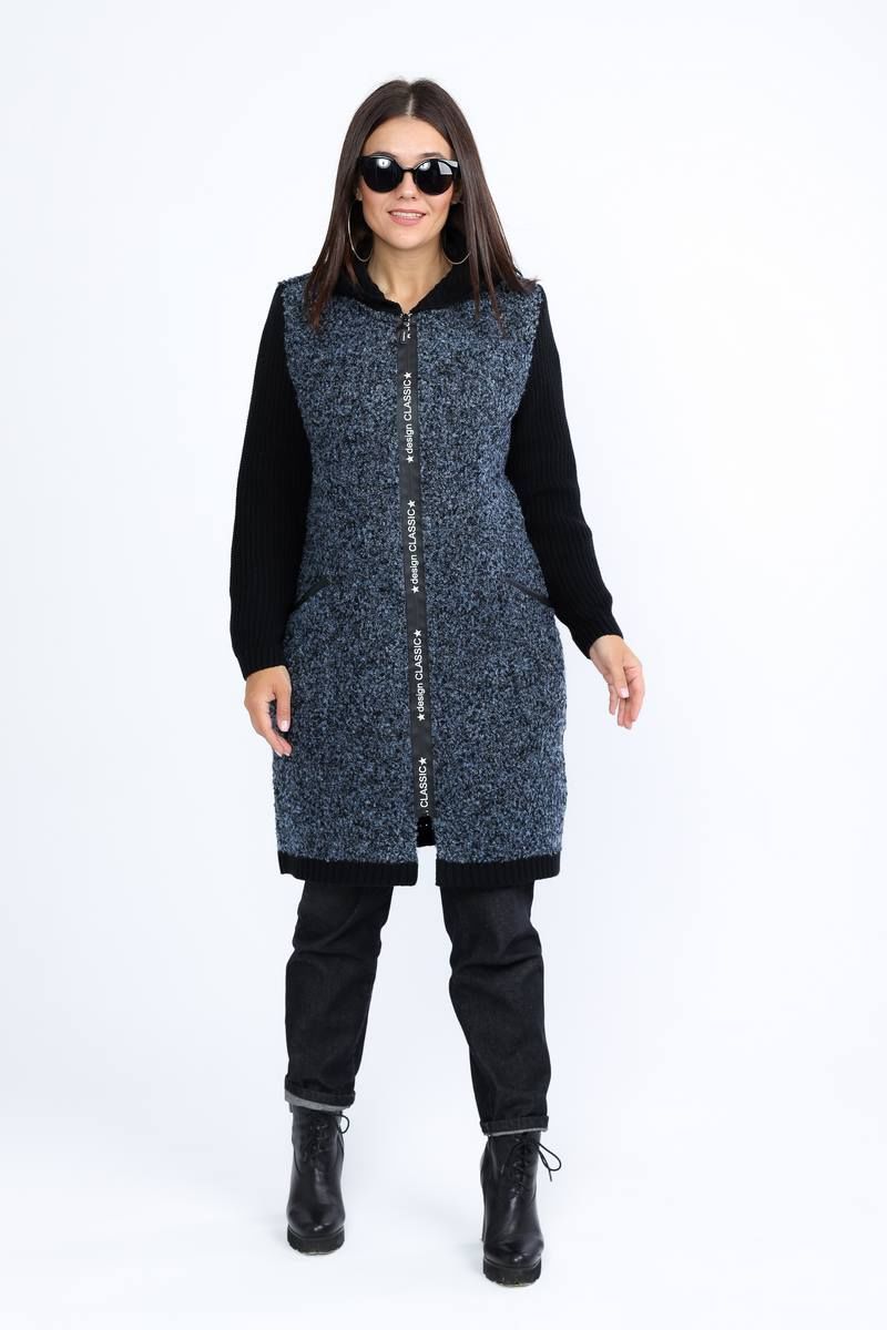 Женское пальто Bonadi М-1338 синий