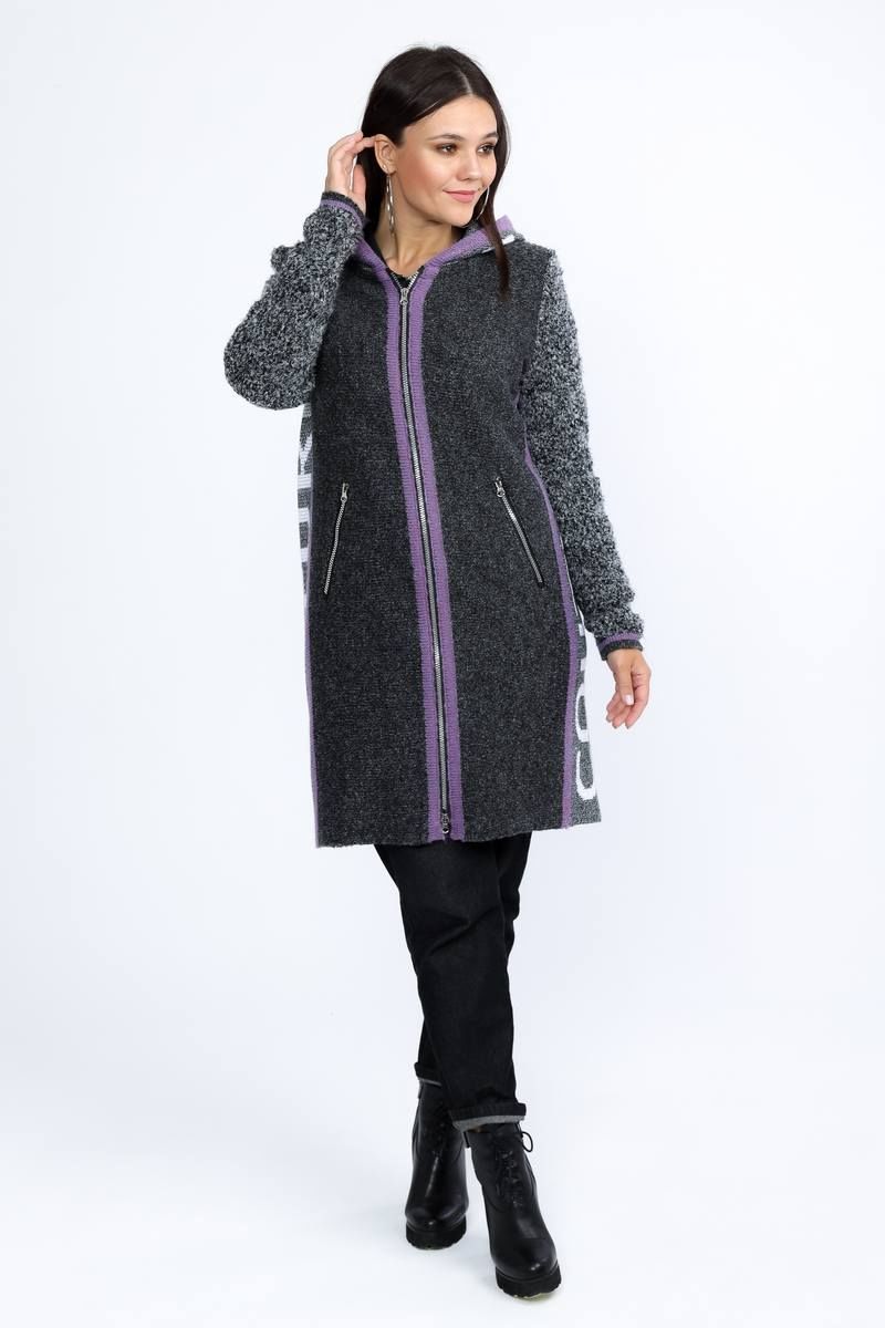 Женское пальто Bonadi М-1339 сирень