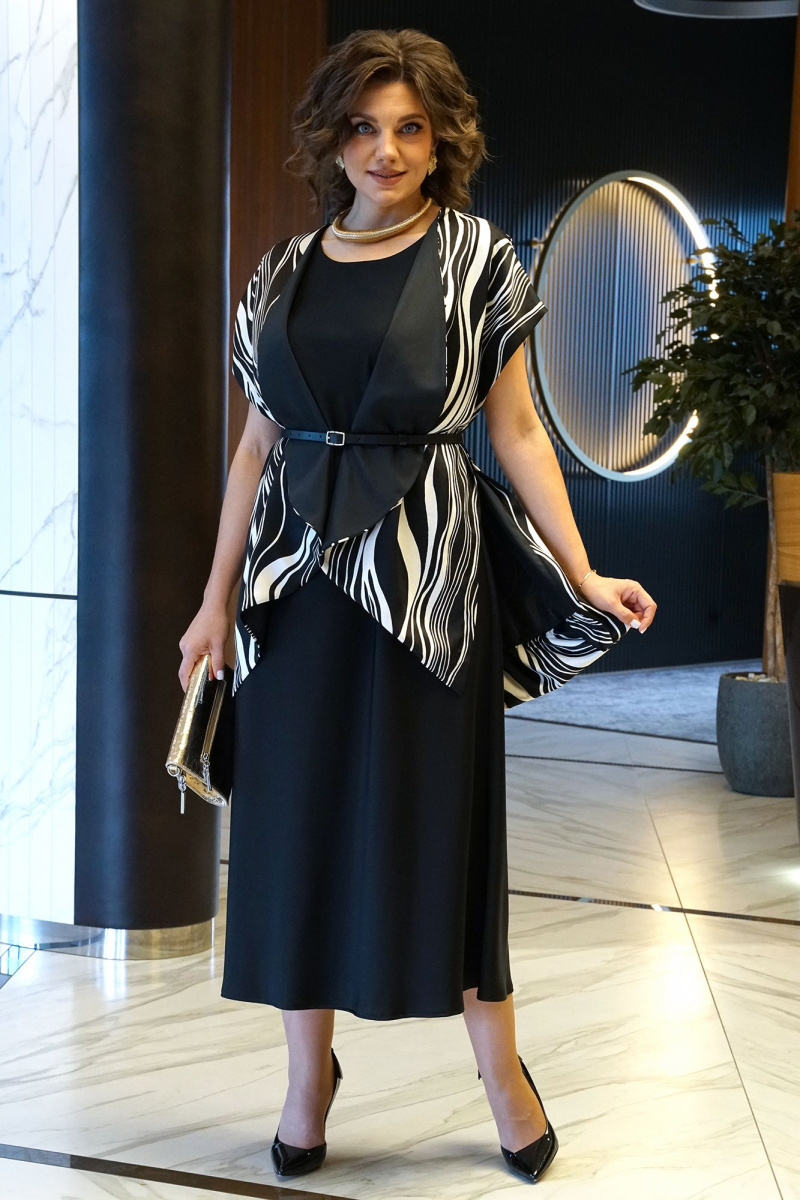 Плательный комплект Alani Collection 2434 черно-белый