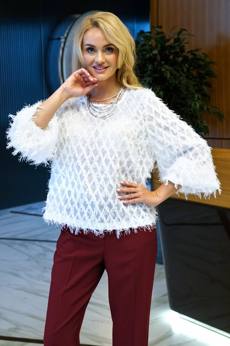 Брючный комплект Alani Collection 2394 молоко-бордо