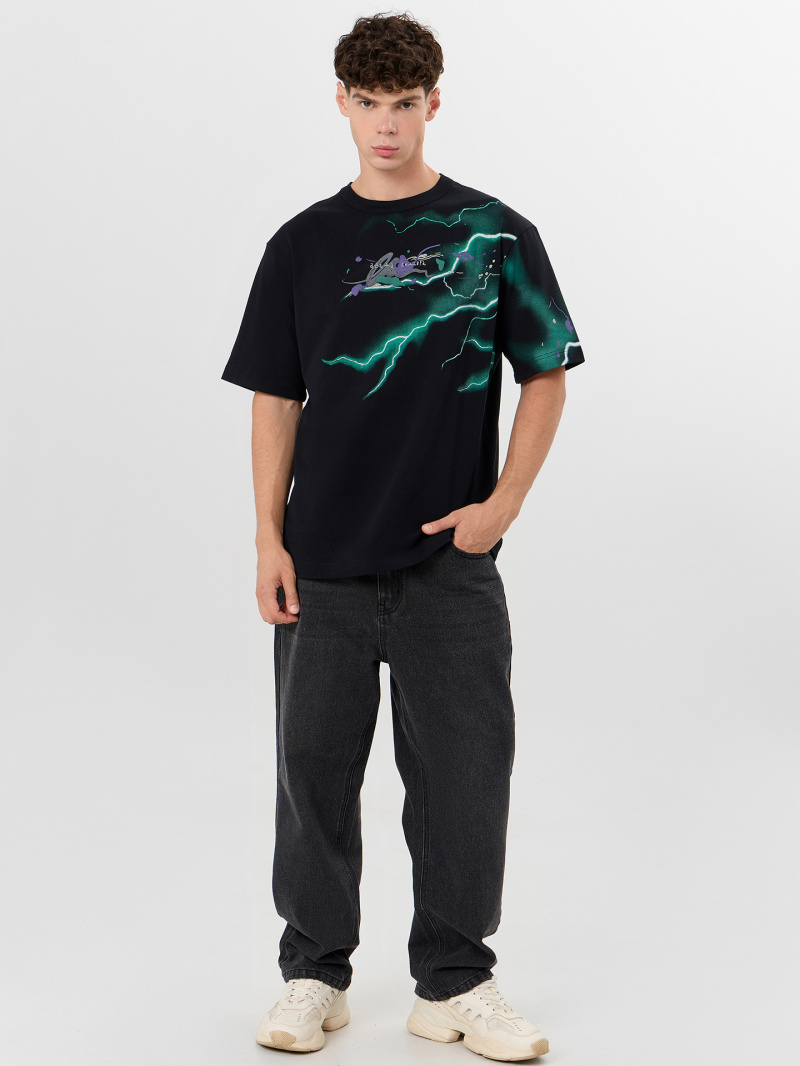 Футболки Mark Formelle 111855/25-5293П-0 черный_печать3_3_сл_на_пол_3_сл_на_ЛВ_рукаве_Д