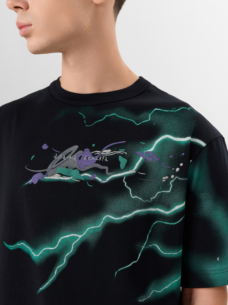 Футболки Mark Formelle 111855/25-5293П-0 черный_печать3_3_сл_на_пол_3_сл_на_ЛВ_рукаве_Д