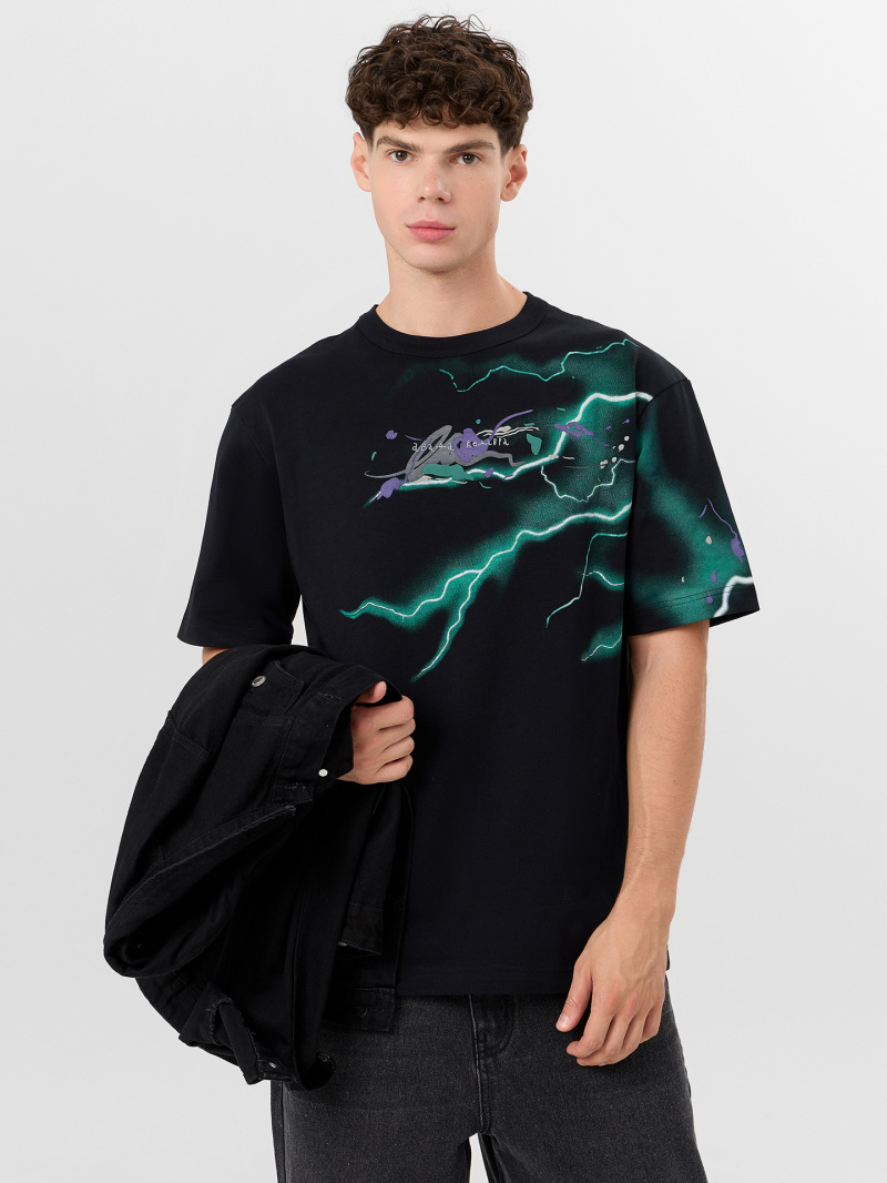 Футболки Mark Formelle 111855/25-5293П-0 черный_печать3_3_сл_на_пол_3_сл_на_ЛВ_рукаве_Д