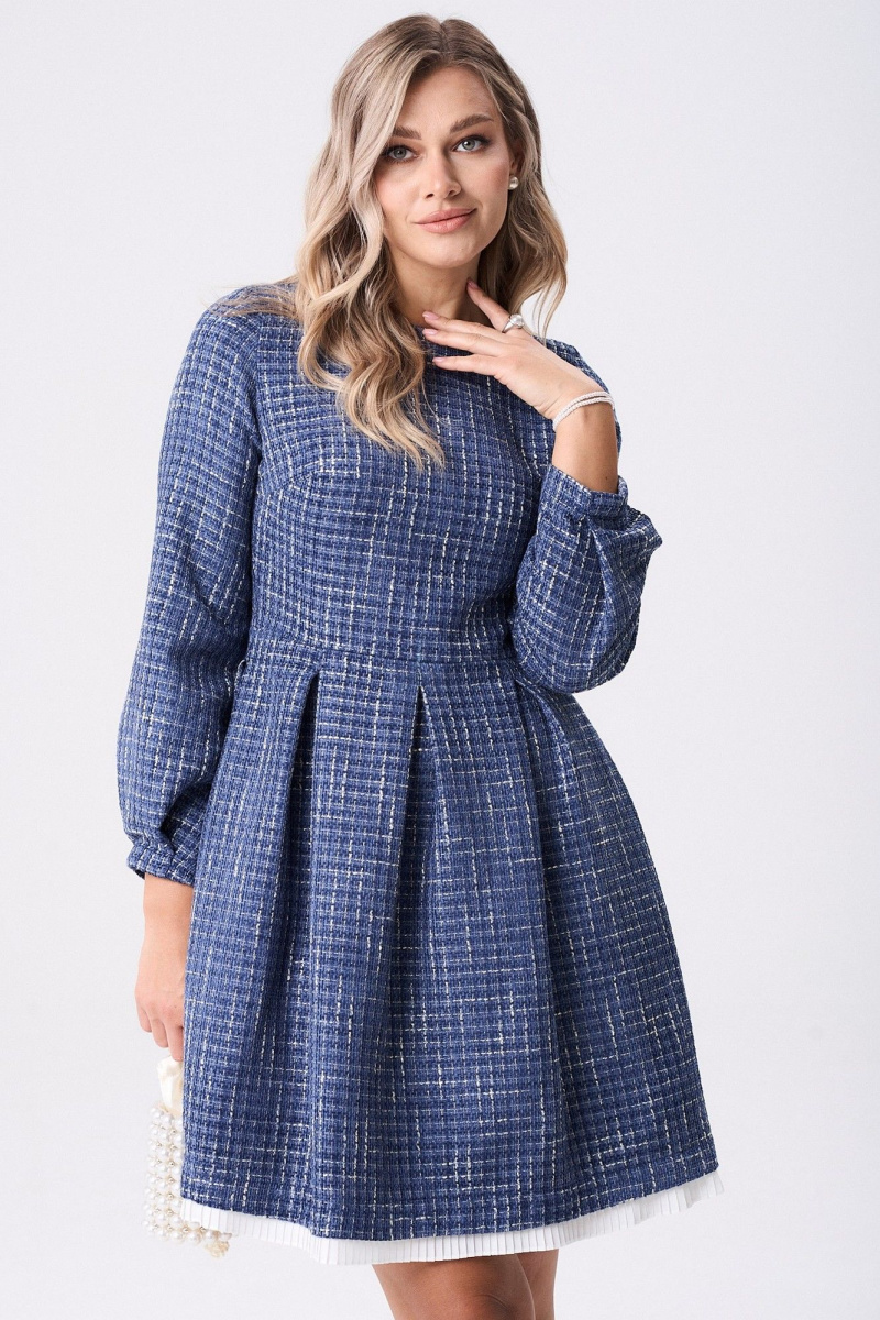 Платья Your size 2268 синий_бежевый