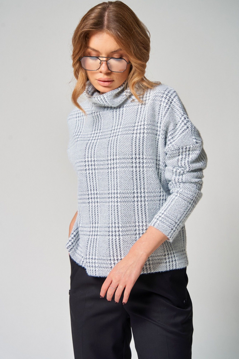 Джемперы Laikony L-001-1 клетка_графит