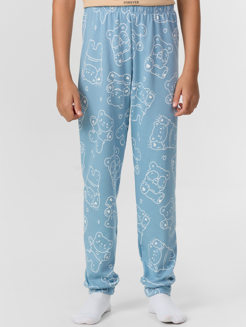 Пижамы Mark Formelle 567743/25-35755ПП-2 обжаренный_миндаль_мишки_на_сине_голубом_3_сл_на_п