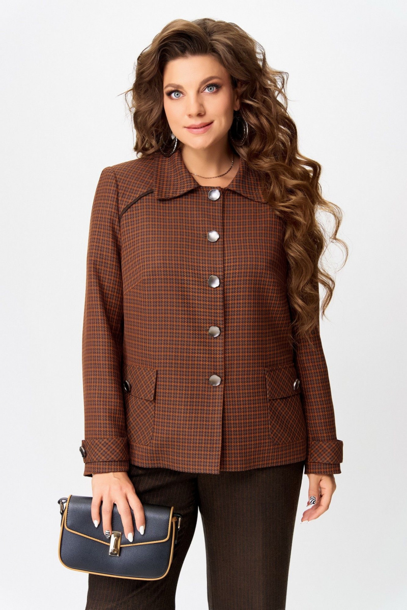 Брючный костюм Fita 3131 терракот+коричневый