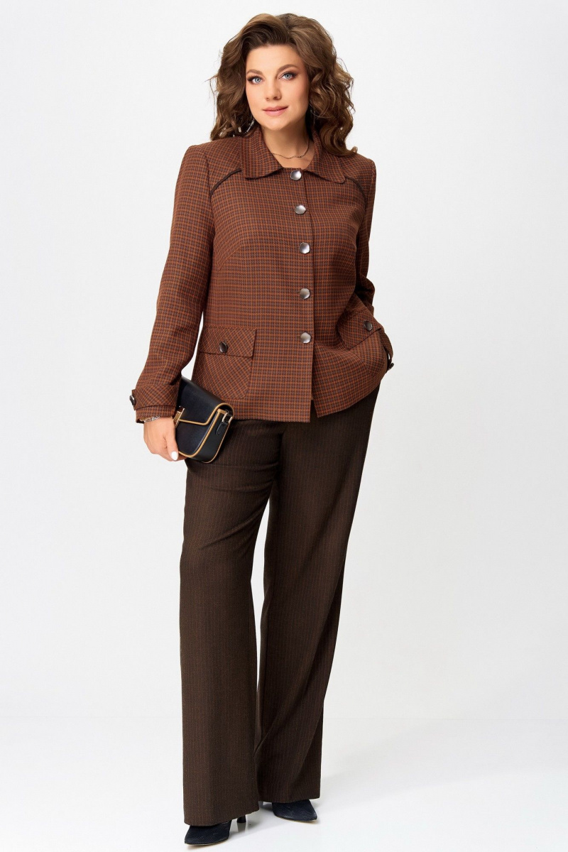 Брючный костюм Fita 3131 терракот+коричневый
