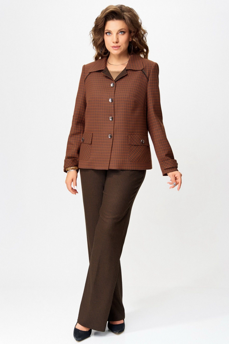 Брючный костюм Fita 3131 терракот+коричневый