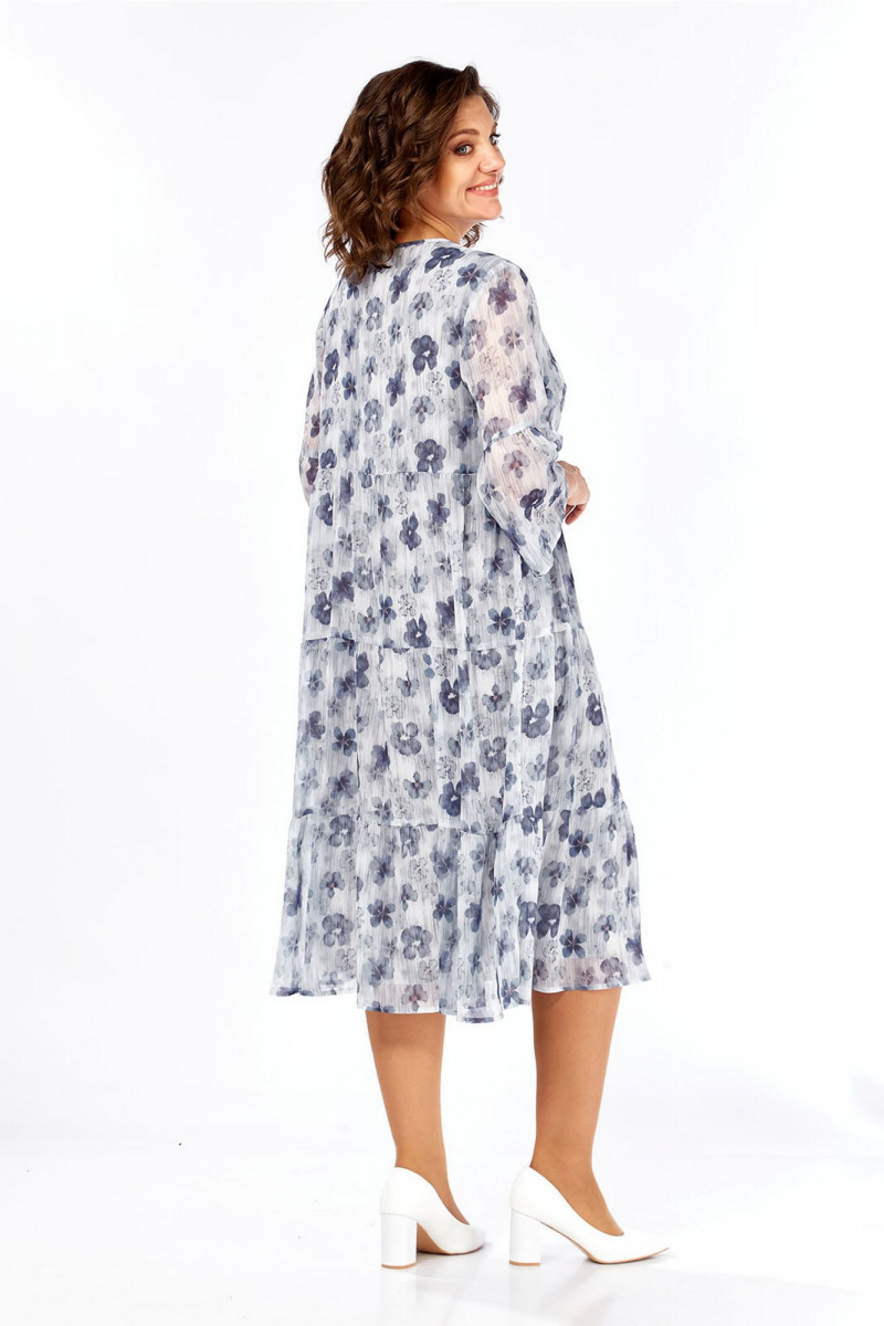 Платья Lady Style Classic 3007/1 синий_с_серым