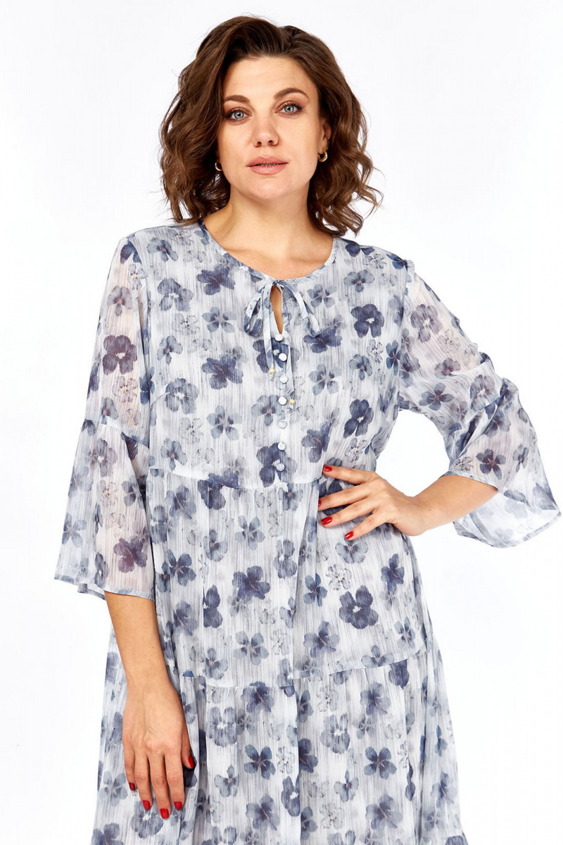 Платья Lady Style Classic 3007/1 синий_с_серым