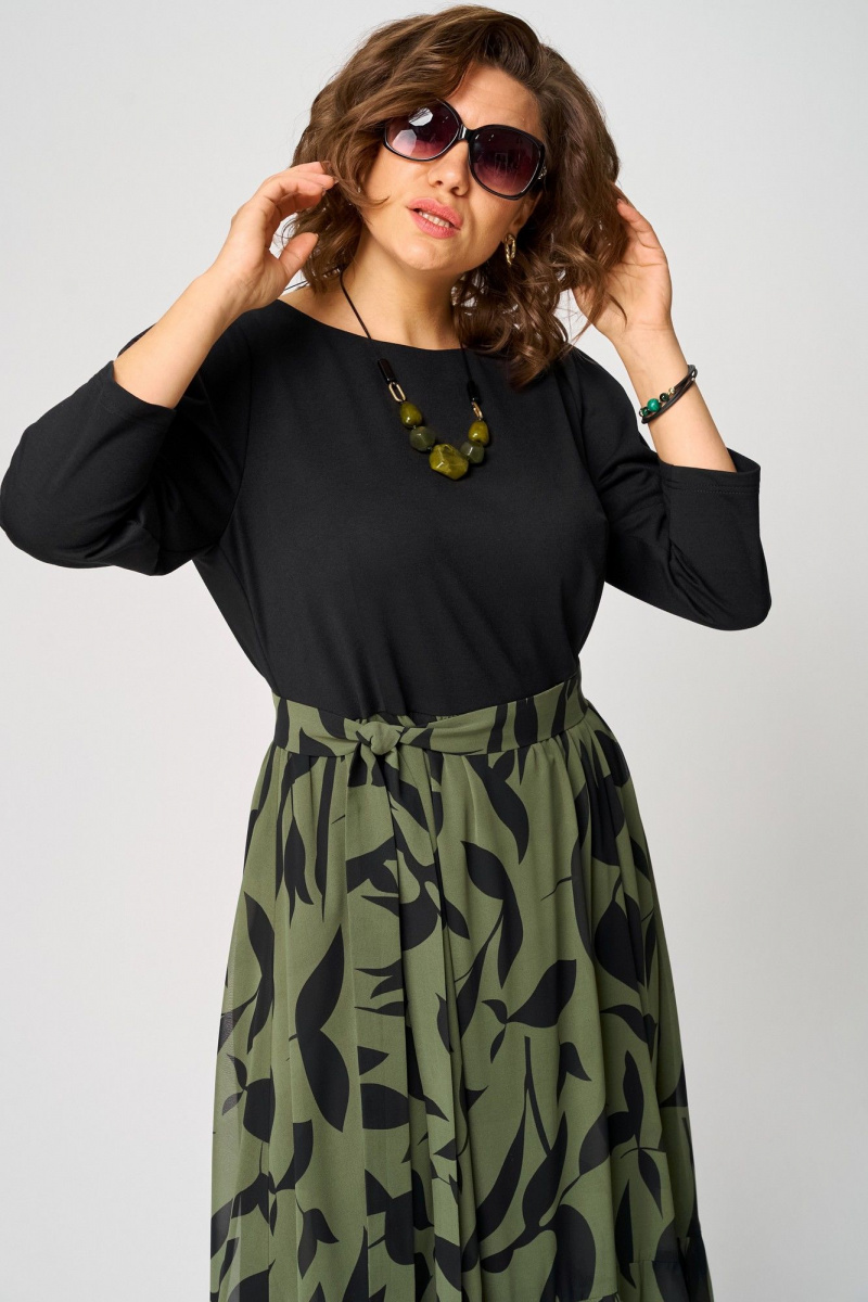 Платья EVA GRANT 7216С принт_олива