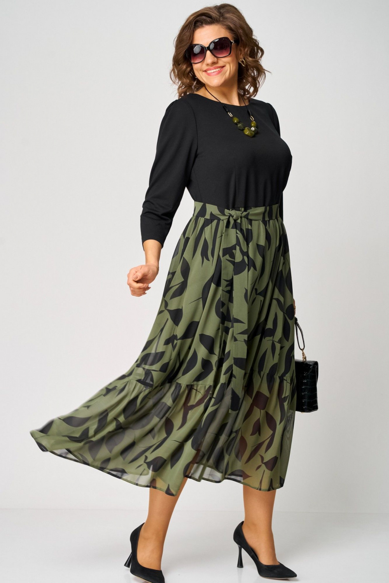 Платья EVA GRANT 7216С принт_олива