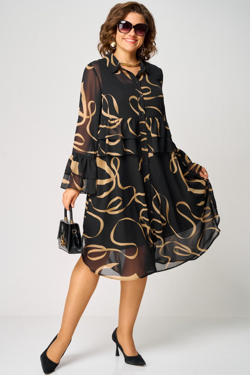 Платья EVA GRANT 7122 принт_ленты