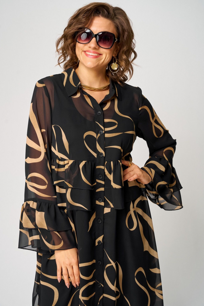 Платья EVA GRANT 7122 принт_ленты