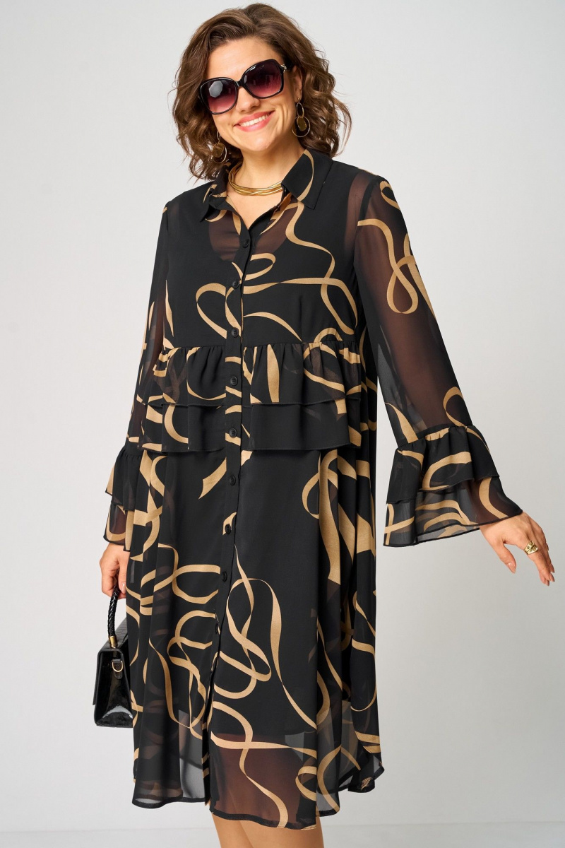 Платья EVA GRANT 7122 принт_ленты