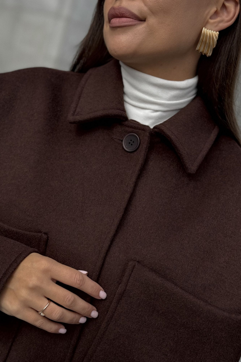 Женское пальто DAVA 7003 шоколадный