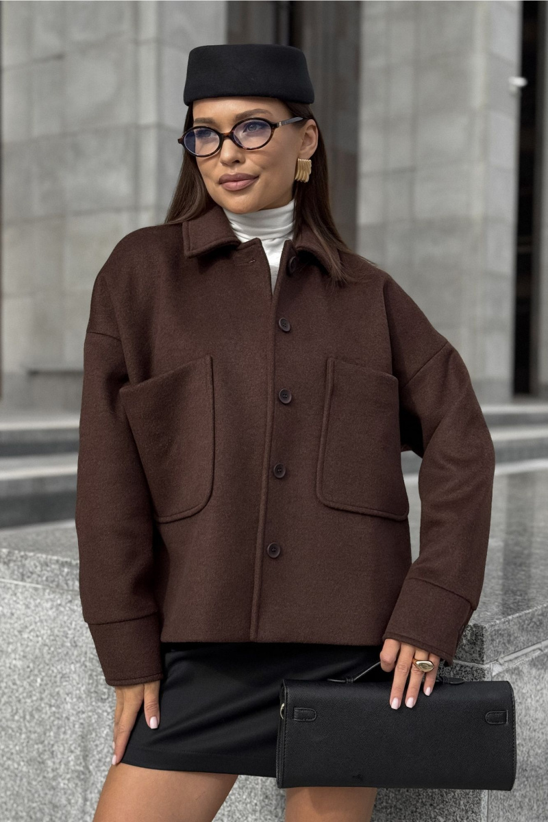 Женское пальто DAVA 7003 шоколадный