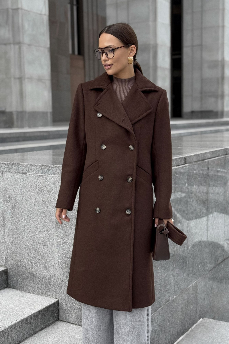 Женское пальто DAVA 7006 шоколадный