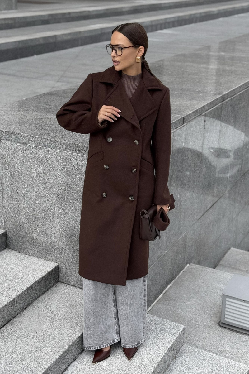 Женское пальто DAVA 7006 шоколадный