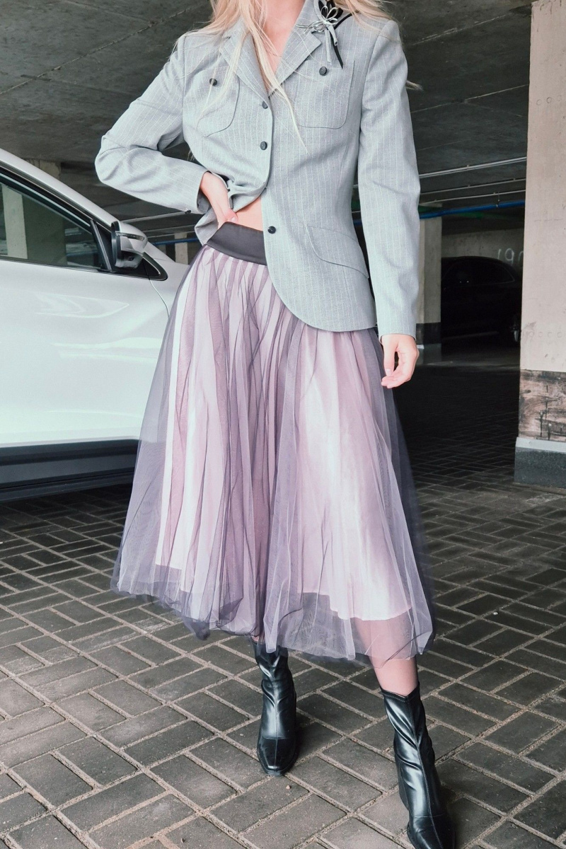 Юбки Shymoda 448-25 черный+розовый