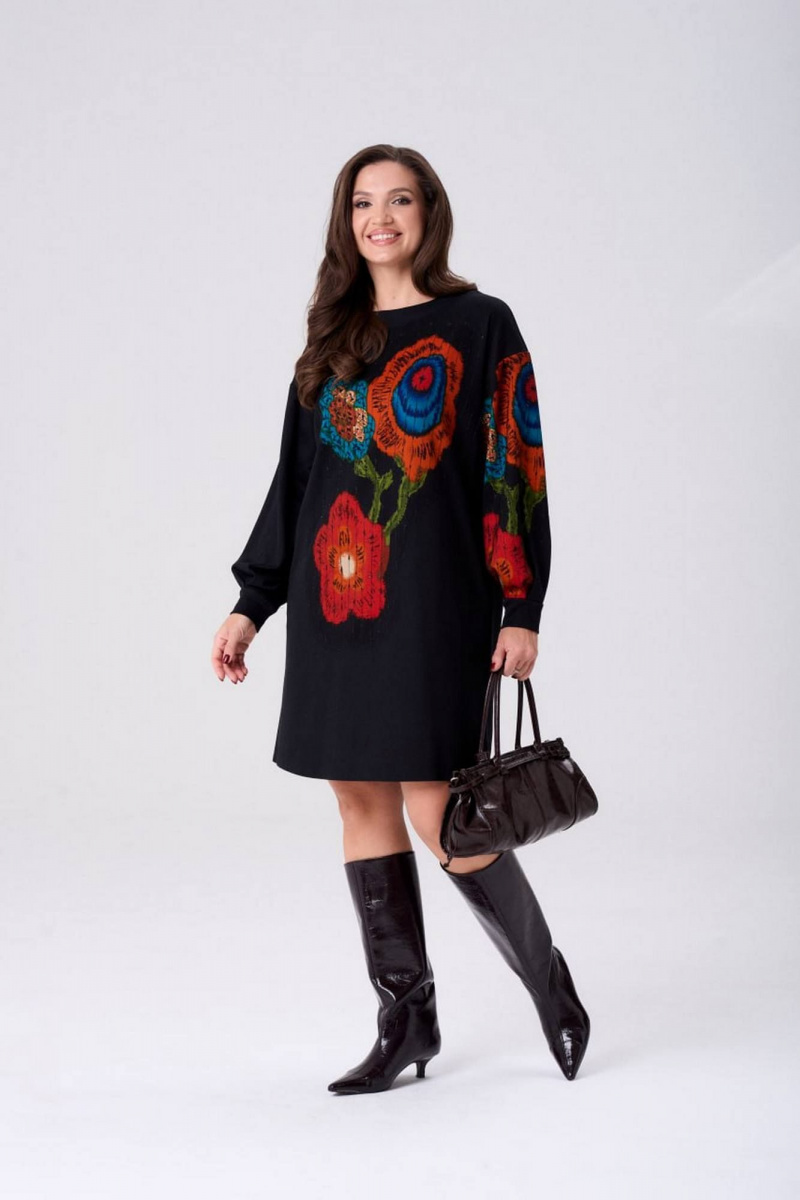 Платья Gizart 5356 оранжевый_зеленый_синий