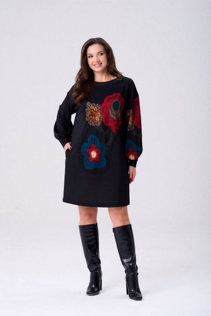 Платья Gizart 5356 син_бордо_беж