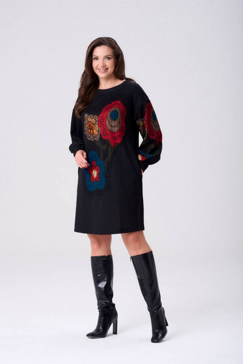 Платья Gizart 5356 син_бордо_беж