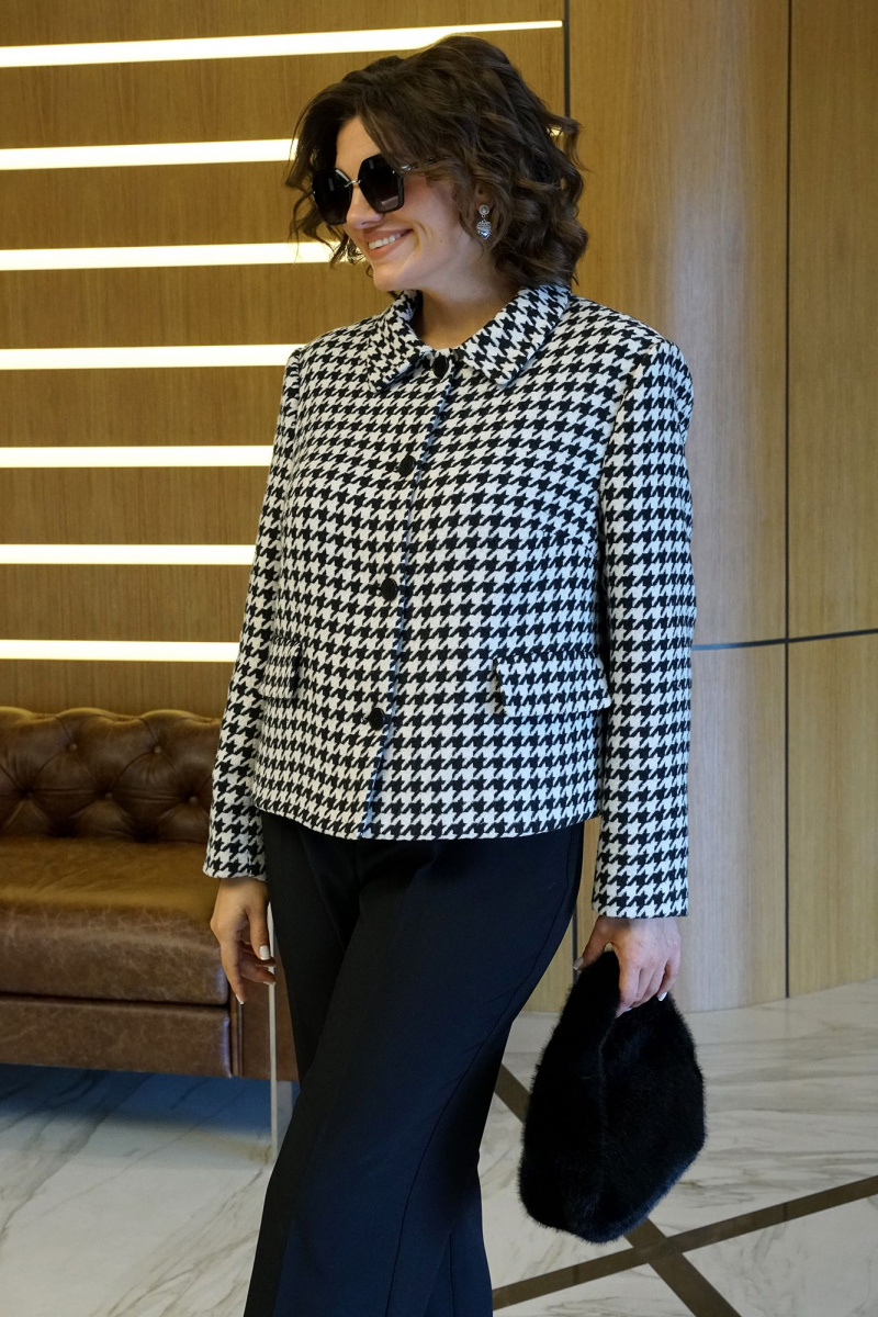 Брючный костюм Alani Collection 2444 черный_гусиная_лапка
