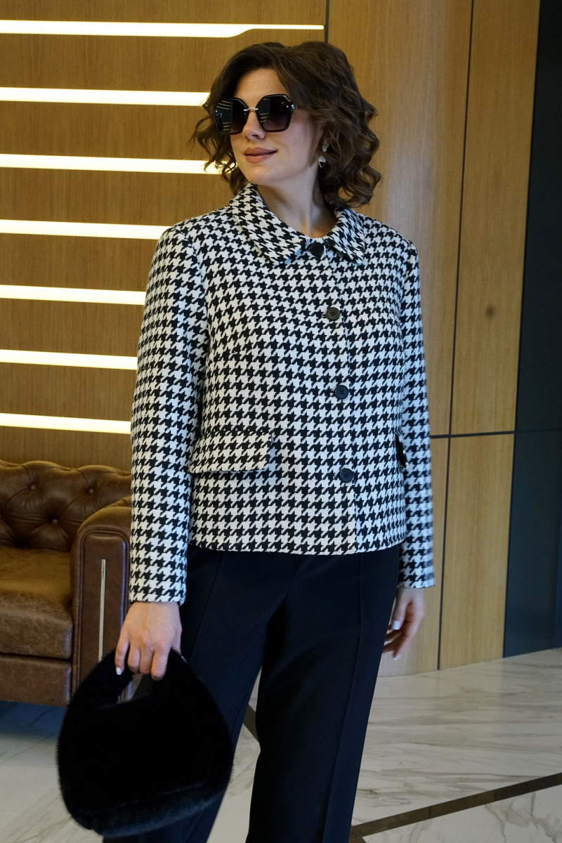 Брючный костюм Alani Collection 2444 черный_гусиная_лапка