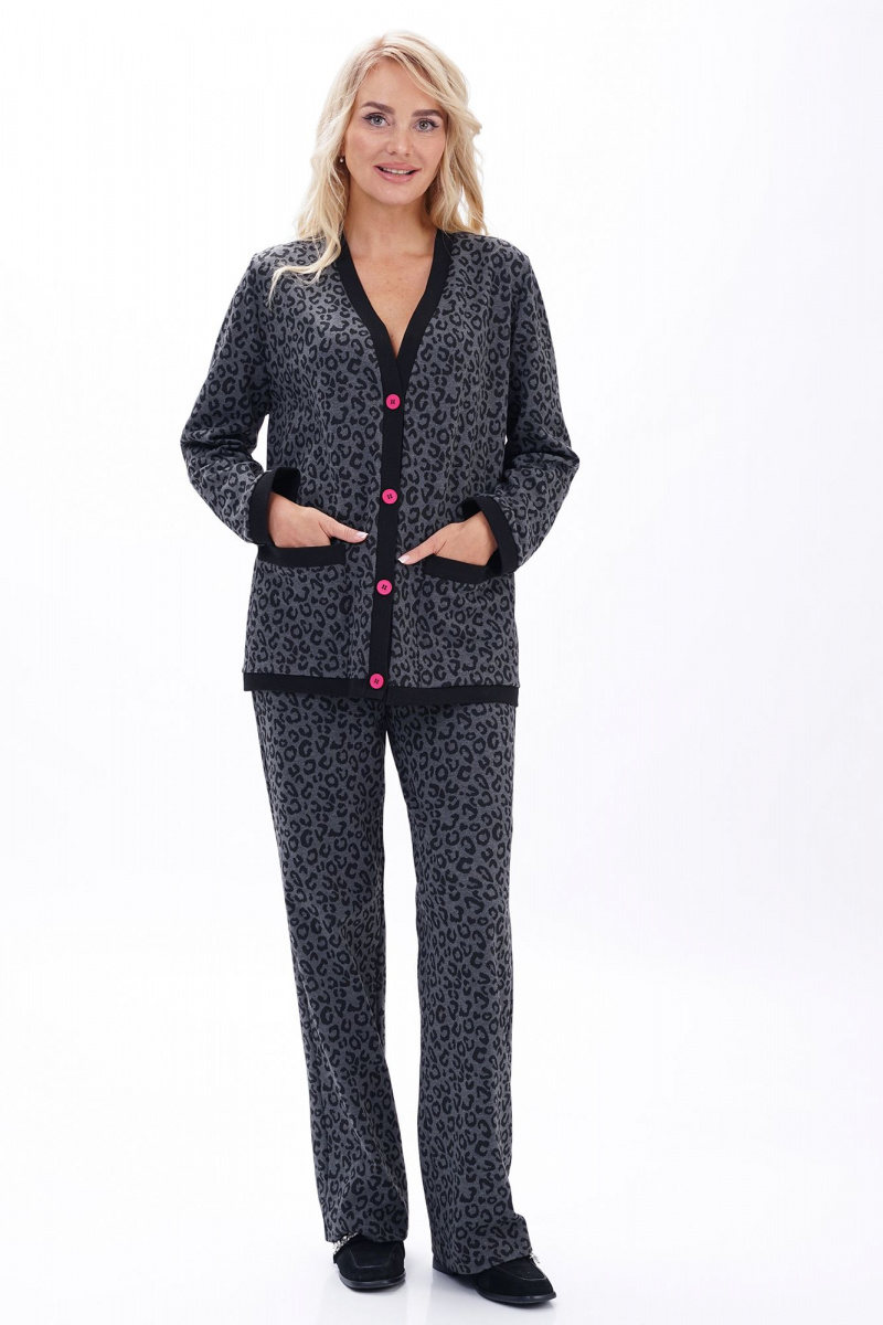 Брючный комплект Alani Collection 2449 серый_леопард
