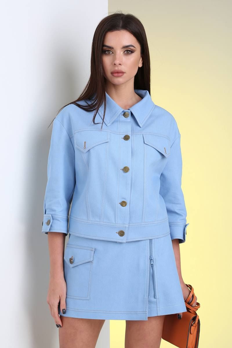 Женский комплект с шортами Viola Style 20565 голубой