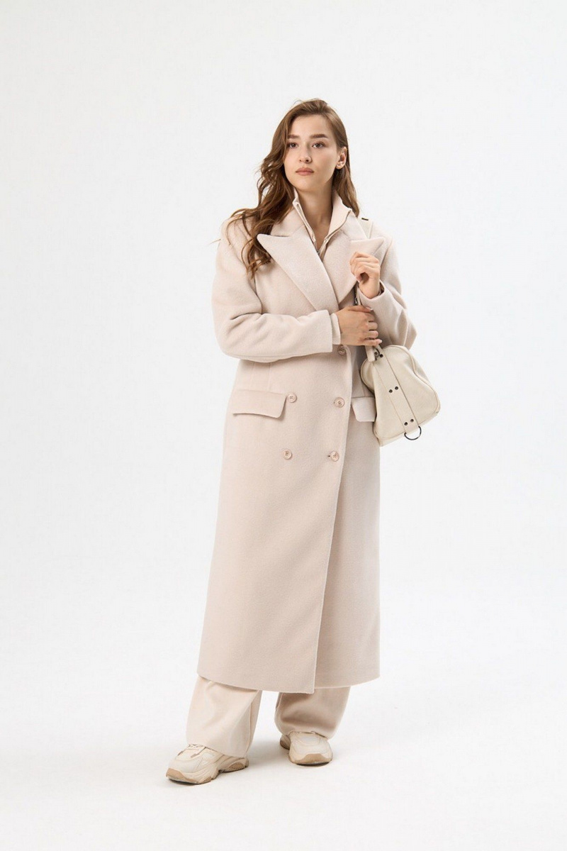 Женское пальто ALIN 7002 молочный