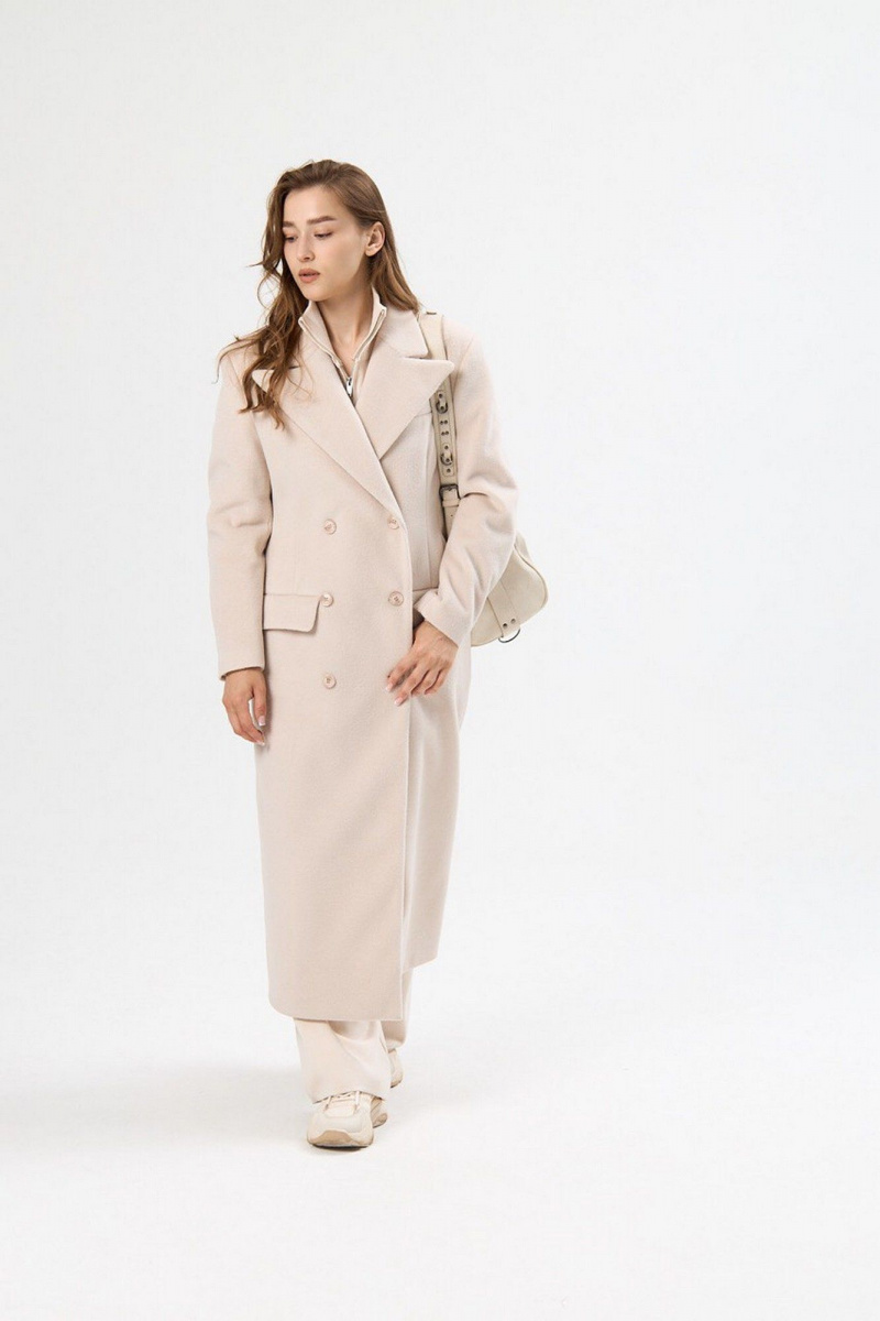 Женское пальто ALIN 7002 молочный