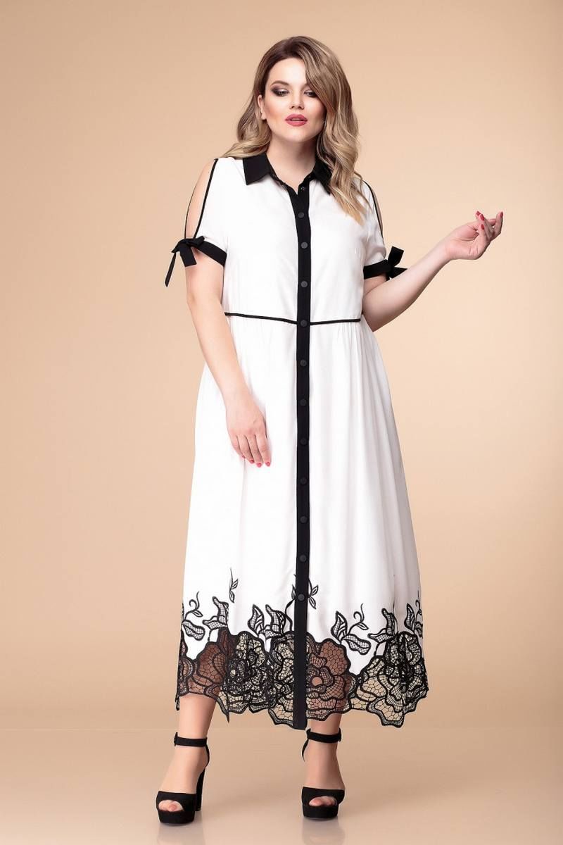 Платье Romanovich Style 1-1824 белый/черный
